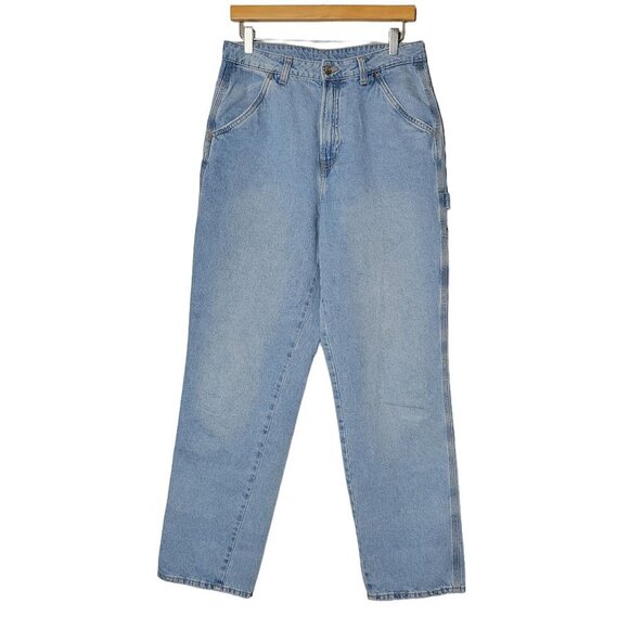 Divided H&M High Waist Carpenter Jeans Straight Leg Blue women's 8 - Picture 1 of 6